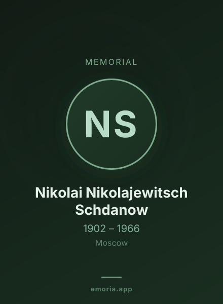 Memorial portrait of Nikolai Nikolajewitsch Schdanow