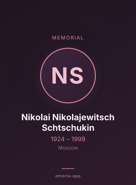 Memorial portrait of Nikolai Nikolajewitsch Schtschukin