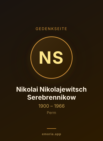 Gedenkportrait von Nikolai Nikolajewitsch Serebrennikow