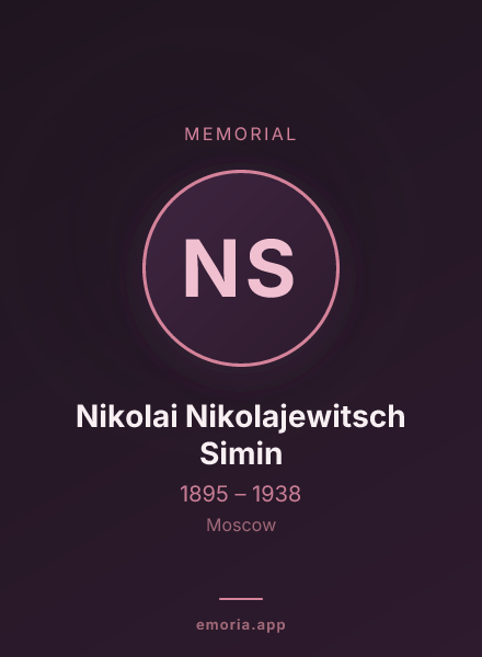 Memorial portrait of Nikolai Nikolajewitsch Simin
