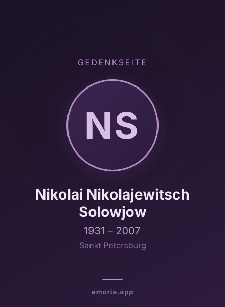 Gedenkportrait von Nikolai Nikolajewitsch Solowjow
