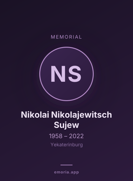 Memorial portrait of Nikolai Nikolajewitsch Sujew