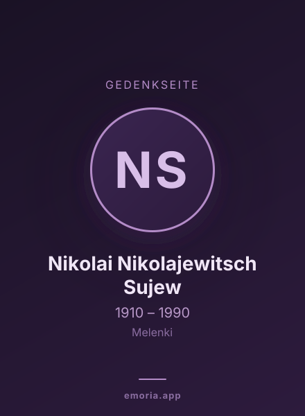 Gedenkportrait von Nikolai Nikolajewitsch Sujew