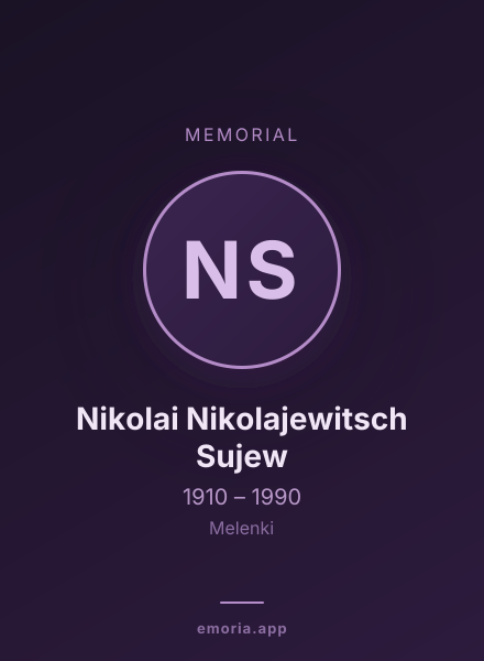 Memorial portrait of Nikolai Nikolajewitsch Sujew