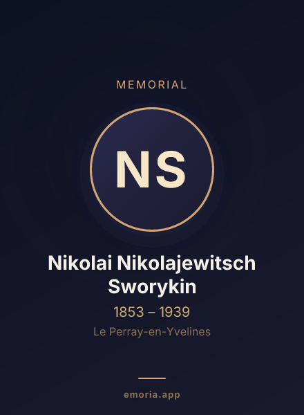 Memorial portrait of Nikolai Nikolajewitsch Sworykin