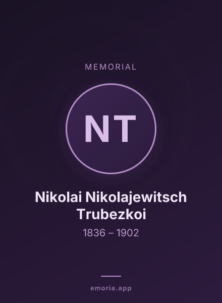 Memorial portrait of Nikolai Nikolajewitsch Trubezkoi