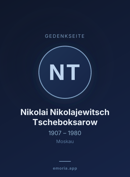 Gedenkportrait von Nikolai Nikolajewitsch Tscheboksarow