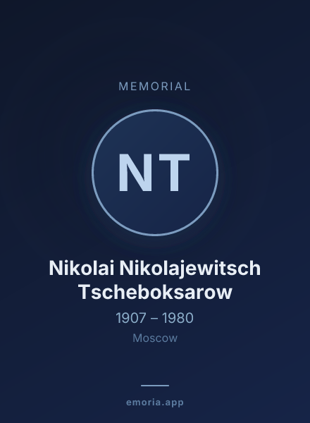 Memorial portrait of Nikolai Nikolajewitsch Tscheboksarow