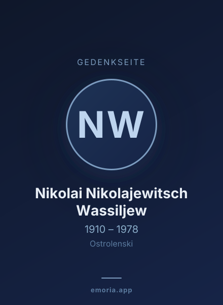 Gedenkportrait von Nikolai Nikolajewitsch Wassiljew