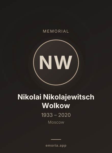 Memorial portrait of Nikolai Nikolajewitsch Wolkow