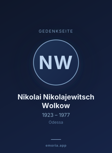 Gedenkportrait von Nikolai Nikolajewitsch Wolkow