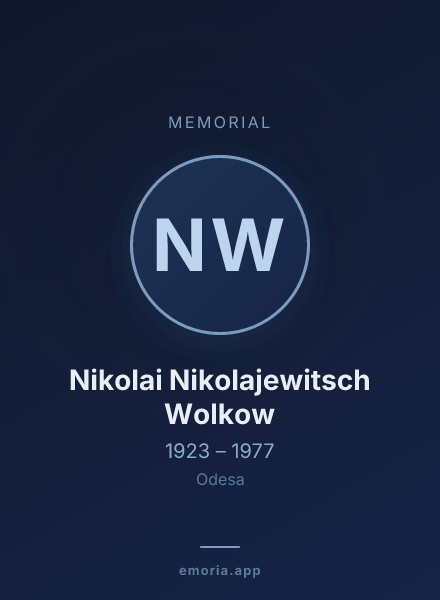 Memorial portrait of Nikolai Nikolajewitsch Wolkow