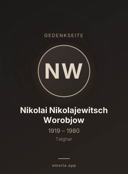 Gedenkportrait von Nikolai Nikolajewitsch Worobjow