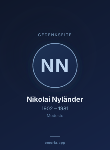Gedenkportrait von Nikolai Nyländer