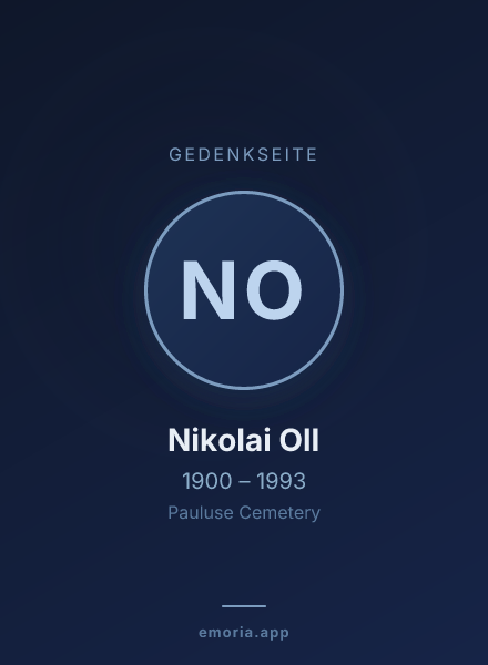Gedenkportrait von Nikolai Oll