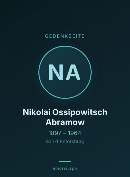 Gedenkportrait von Nikolai Ossipowitsch Abramow