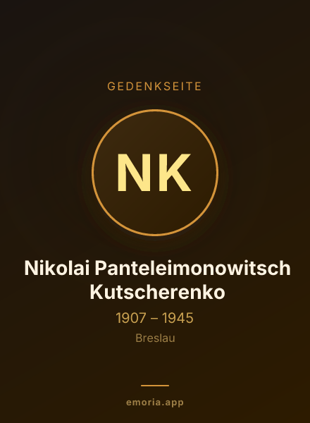 Gedenkportrait von Nikolai Panteleimonowitsch Kutscherenko