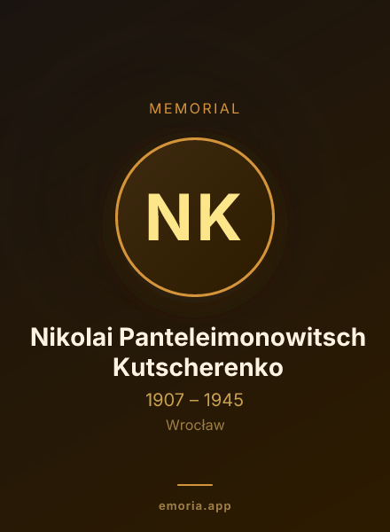 Memorial portrait of Nikolai Panteleimonowitsch Kutscherenko