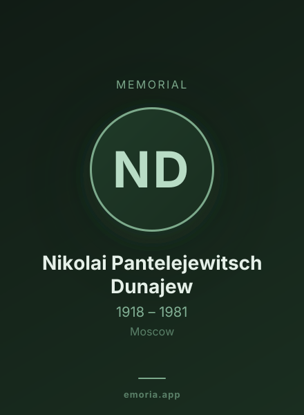 Memorial portrait of Nikolai Pantelejewitsch Dunajew