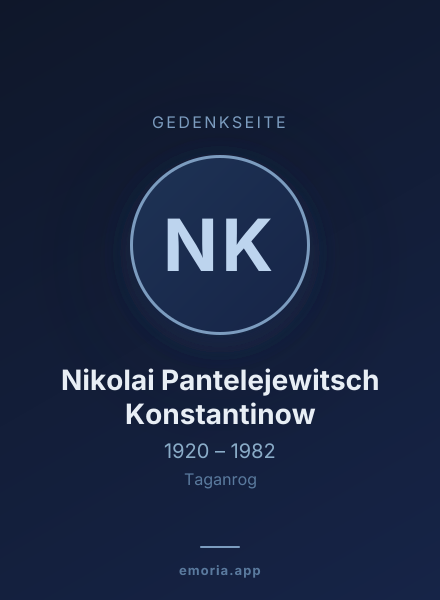 Gedenkportrait von Nikolai Pantelejewitsch Konstantinow