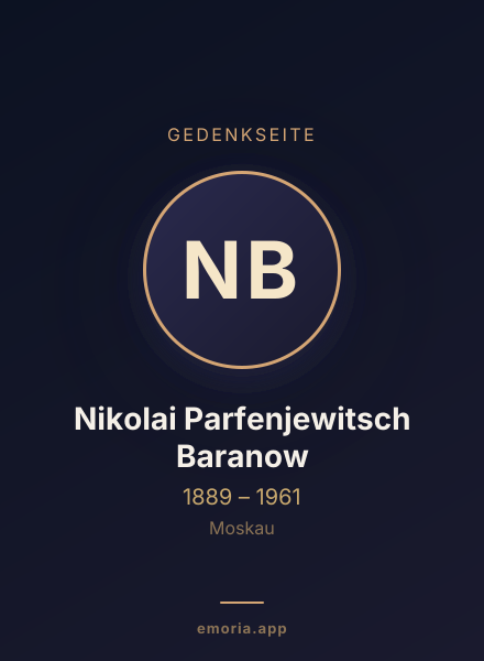Gedenkportrait von Nikolai Parfenjewitsch Baranow