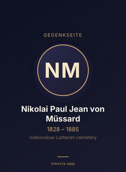 Gedenkportrait von Nikolai Paul Jean von Müssard