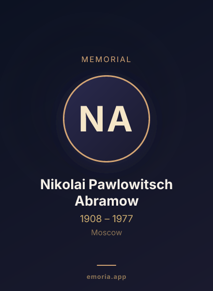 Memorial portrait of Nikolai Pawlowitsch Abramow