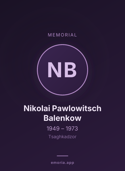 Memorial portrait of Nikolai Pawlowitsch Balenkow