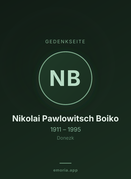 Gedenkportrait von Nikolai Pawlowitsch Boiko
