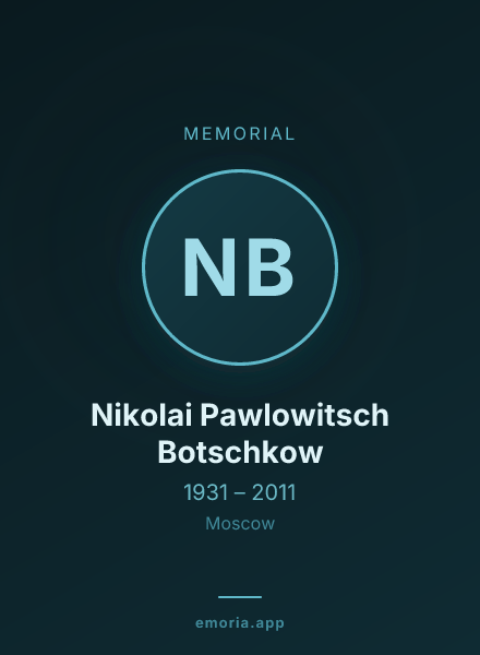 Memorial portrait of Nikolai Pawlowitsch Botschkow
