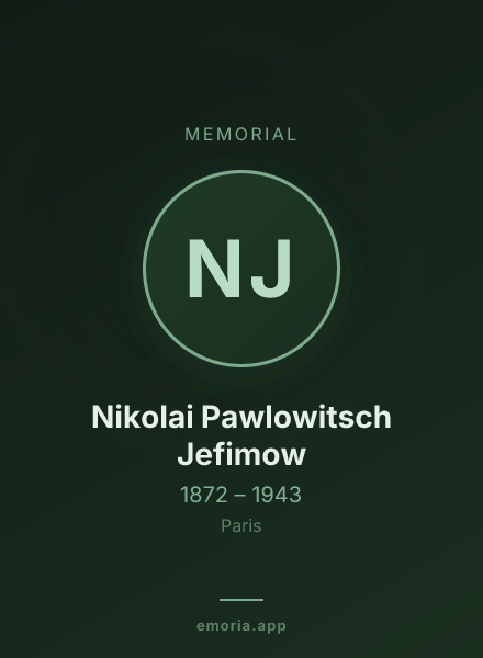Memorial portrait of Nikolai Pawlowitsch Jefimow