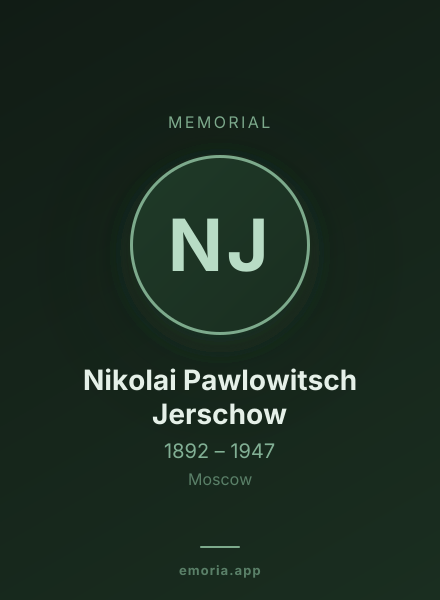 Memorial portrait of Nikolai Pawlowitsch Jerschow