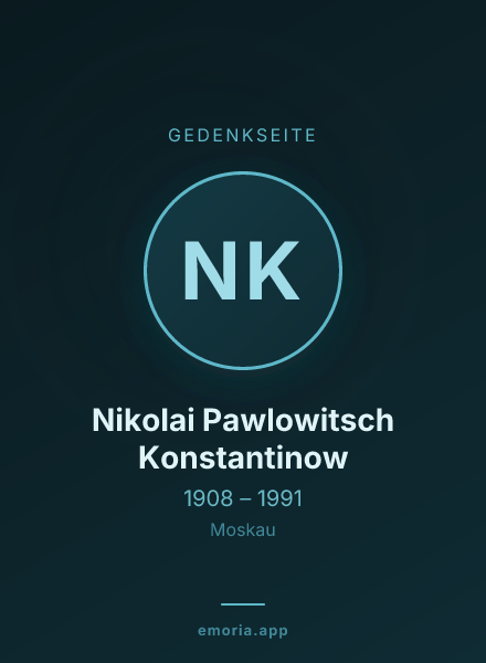 Gedenkportrait von Nikolai Pawlowitsch Konstantinow