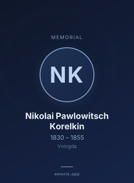 Memorial portrait of Nikolai Pawlowitsch Korelkin