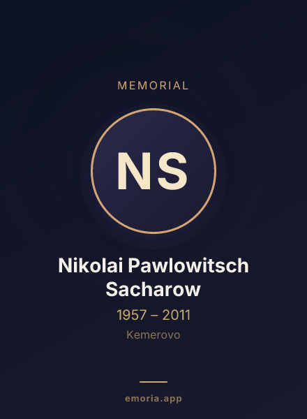 Memorial portrait of Nikolai Pawlowitsch Sacharow