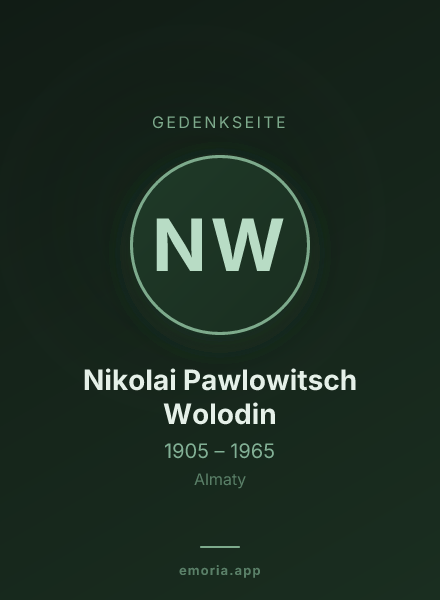 Gedenkportrait von Nikolai Pawlowitsch Wolodin
