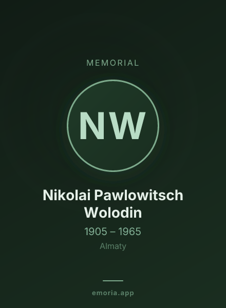 Memorial portrait of Nikolai Pawlowitsch Wolodin