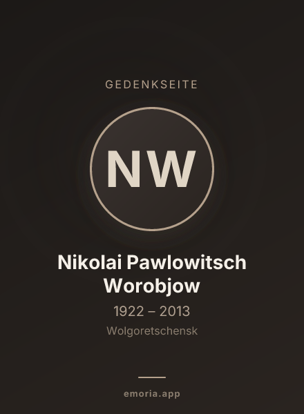 Gedenkportrait von Nikolai Pawlowitsch Worobjow