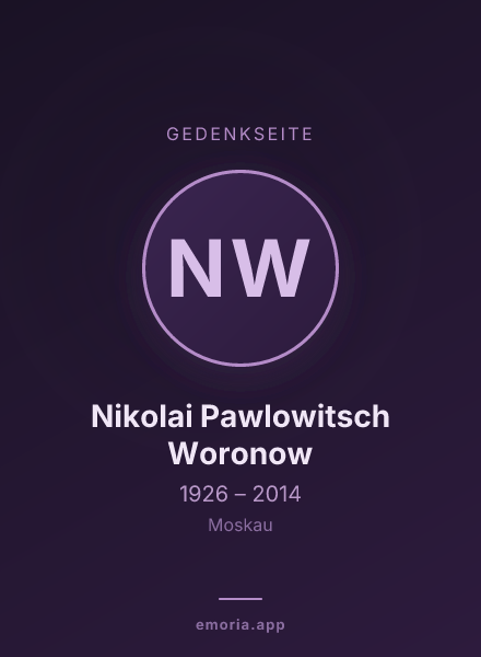 Gedenkportrait von Nikolai Pawlowitsch Woronow