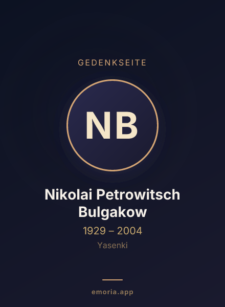 Gedenkportrait von Nikolai Petrowitsch Bulgakow