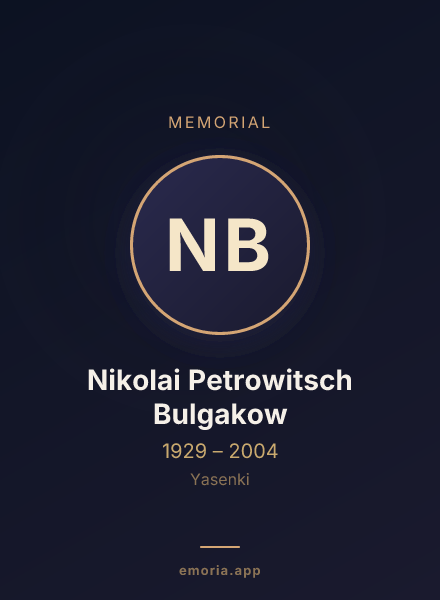 Memorial portrait of Nikolai Petrowitsch Bulgakow