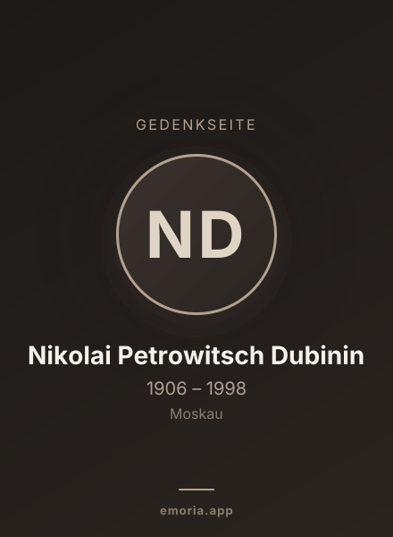 Gedenkportrait von Nikolai Petrowitsch Dubinin
