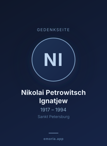 Gedenkportrait von Nikolai Petrowitsch Ignatjew