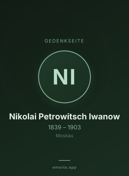 Gedenkportrait von Nikolai Petrowitsch Iwanow