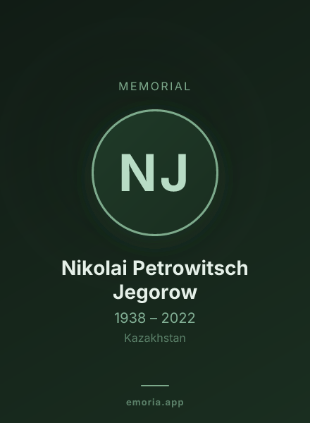 Memorial portrait of Nikolai Petrowitsch Jegorow