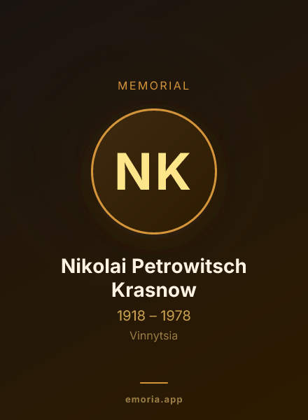 Memorial portrait of Nikolai Petrowitsch Krasnow