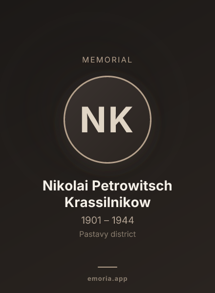 Memorial portrait of Nikolai Petrowitsch Krassilnikow