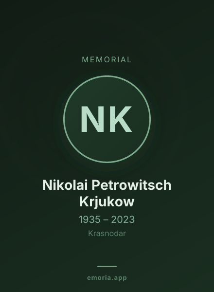 Memorial portrait of Nikolai Petrowitsch Krjukow