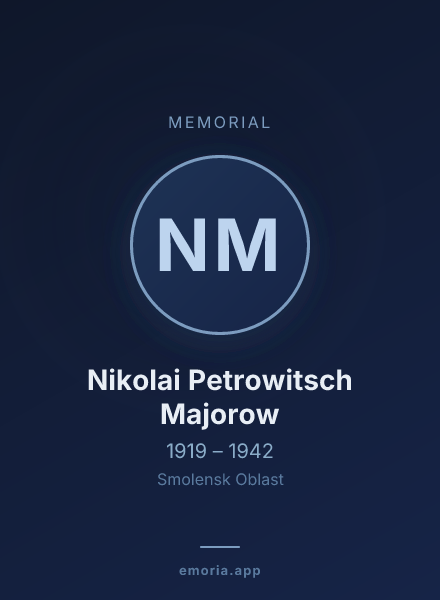 Memorial portrait of Nikolai Petrowitsch Majorow