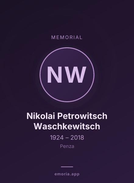 Memorial portrait of Nikolai Petrowitsch Waschkewitsch